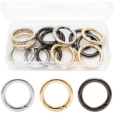 15 Multicolour Carabiner Keyrings with Storage Cover