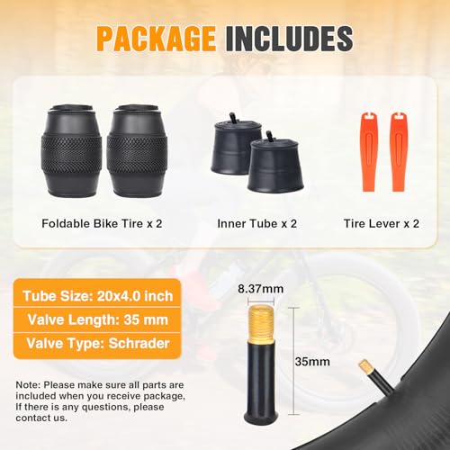 MEGHNA Fat Bike Tire 20 inch E - Bike Tire 20 x 4.0 inch Street Tire Heavy Duty Grooves Tread Foldable Replacement All - Terrain Tire for Fat Bike Electric Bike Snow Bike E - Tricycle by MEGHNA - Image 8