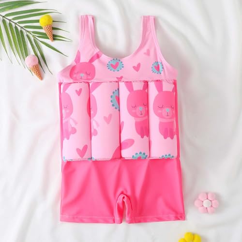 Toddler Swimsuit with Floatation Girls Boys One Piece Sleeveless Rash Guard Buoyancy Bathing Suits Training Outfits 1-6T3