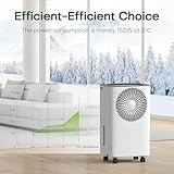 CONOPUPlus 12L/Day Dehumidifier, Auto Humidity Control, 24H Timer & Clothes Drying Mode, Energy-Efficient Dehumidifiers for Home, Ideal for Apartments, Basements, Laundry Rooms - Image 5