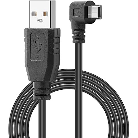PASOW Mini USB Charging Cable USB 2.0 A-Male to Mini-B Car Vehicle Power Charger Adapter Cord for Dash Cam Rearview Mirror Cam Backup Camera (11.5FT, Right Angle) Cover
