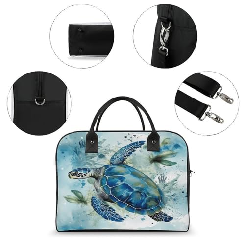 Bolso Tote Azul con Cremallera y Correa Ajustable de Nylon miniatura 6