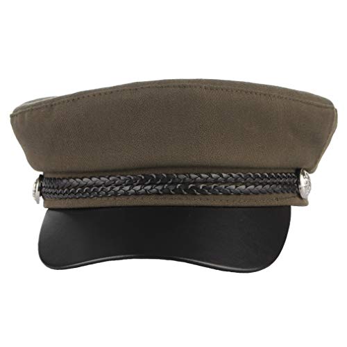 Gemvie Womens Newsboy Hat Classic Flat Fiddler Hat Captain Fisherman's Sailor Cap (Army Green, Hat Circumference 22.4") #TOP2