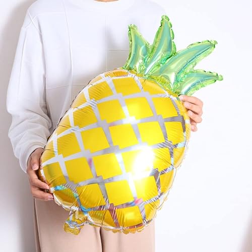 Image of Rozi Decoration Fruit Theme Foil Balloon Set for Kids Birthday Decoration - Pack of 5 with Pineapple, Watermelon, Orange and Happy Birthday Round Balloon