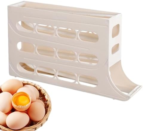 Distributeur A Oeuf Distributeur D'u0153ufs Pour Réfrigérateur, Rouler Autoatiqueent La Boîte À U0152ufs À 4 Niveaux Distributeur Oeuf Frigo