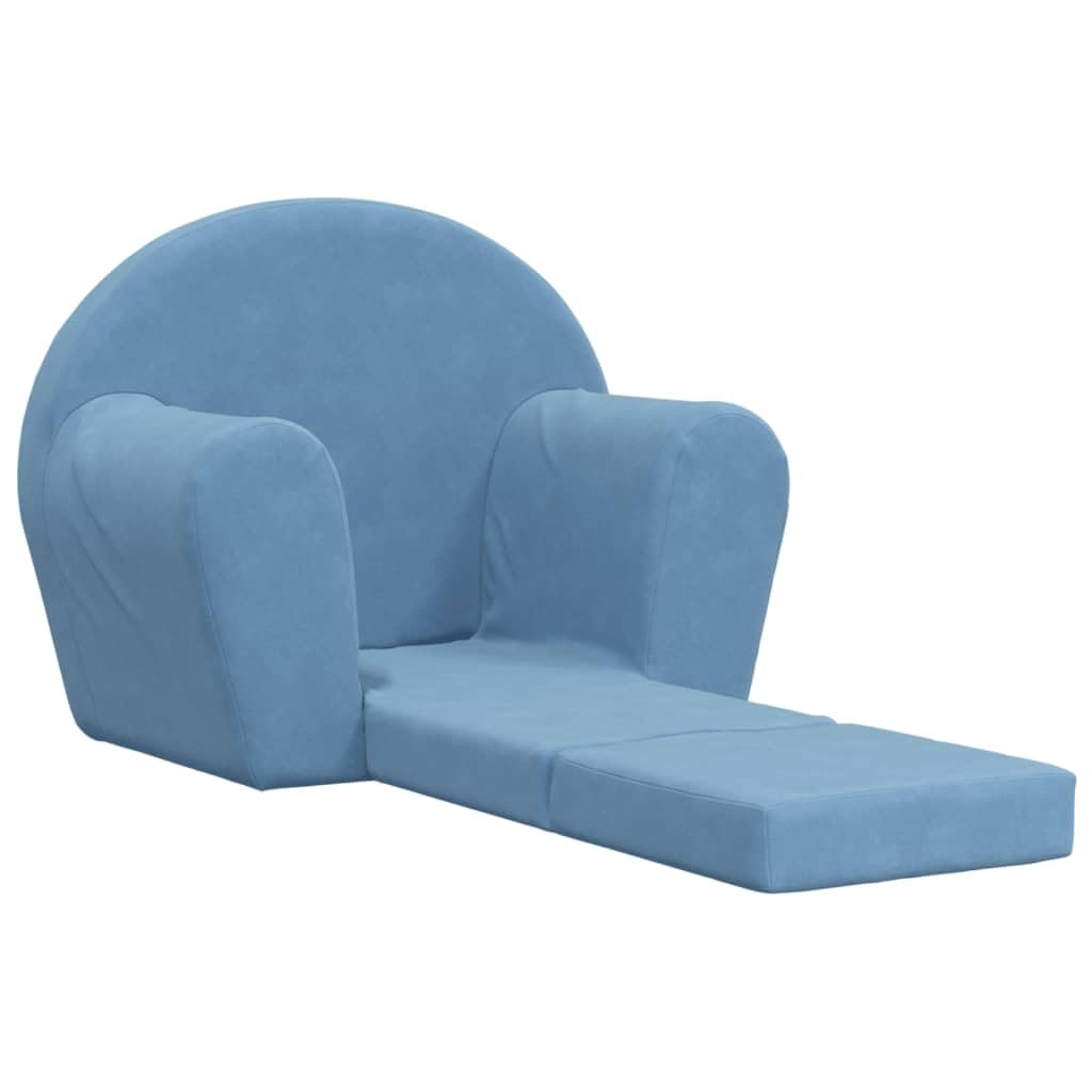 Sofa dziecięca, 2 w 1, rozkładana kanapa dziecięca, niebieska