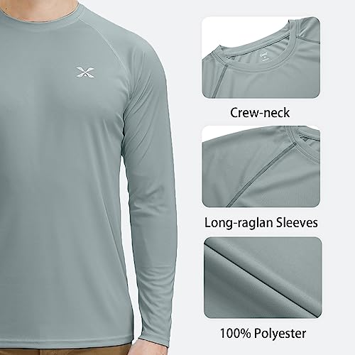 MOHEEN Men's Long Sleeve Rashguard UPF 50+ Sun Shirts Quick Dry Hiking Fishing Swim T-Shirt M-3XL4
