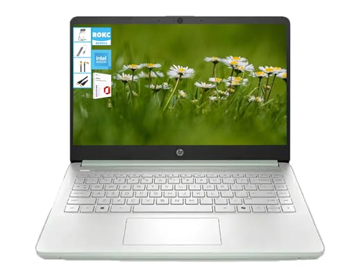 Image of HP AI-Powered 14 inch HD Laptop with Microsoft Office and 1TB Cloud Storage Included for 1-Year| 16GB RAM|128GB SSD| Intel 4-Core CPU| Webcam| Wi-Fi| Bluetooth| Ultra Light|Windows 11| RK Bundle| Green