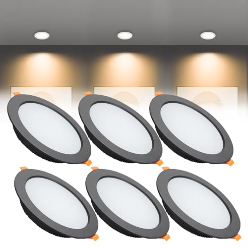 Plafonnier encastré LED 18W lot de 6 spots extra plats 3000K