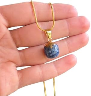 Lapis Lazuli Golden Necklace - Gold Dipped Necklace - Birthstone September - Tiny Lapis Lazuli - Small Crystal Choker - Blue Stone Choker