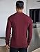 COOFANDY Men's Long Sleeve Henley Shirts Stretch Ribbed T-Shirts Fashion Casual Basic Tops Dark Red