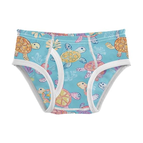 Wusikd Turtles Flowers Boys' Underwear Cotton Colorful Sea Boys Briefs Soft Toddler Underwear 2T