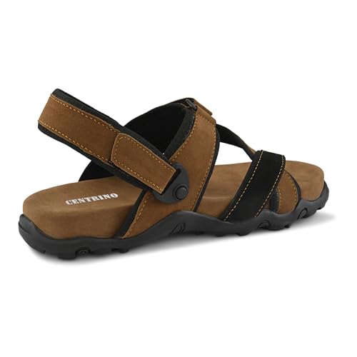 Image of Centrino Men's Sandals | Stylish Strap Sandal with Grip Insole | Adjustable Velcro Strap | Cushioned Footbed | Rubber Sole| Comfortable Casual Footwear for Office, Travel & Walking (9584)