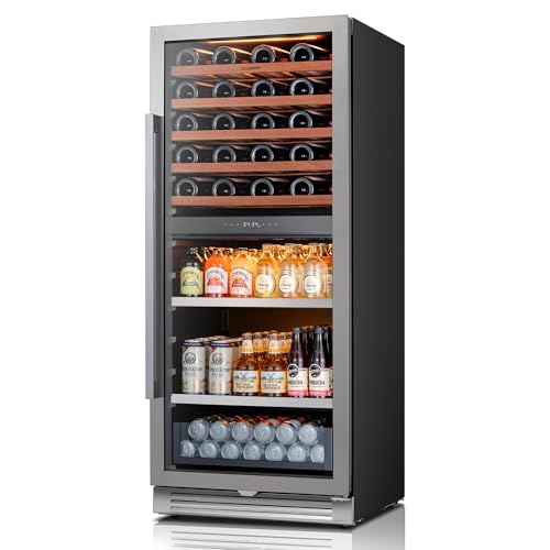 Image of Ca'Lefort 24 Inch Dual Zone Wine & Beverage Center, 112 Can & 40 Bottle | 55-Inch Tall Wine Cellar, Quiet Inverter Compressor, Precise 40-65F Temperature Control, Glide-Out Shelves & Storage Drawer