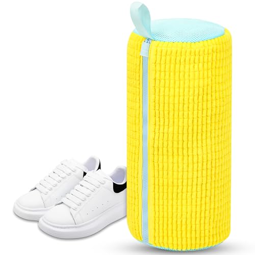 Leyrens Bolsa Lavadora Zapatillas, Bolsa de Limpieza de Zapatos con Cremallera Bolsa Zapatos Lavadora con Pelusa de Limpieza de 360 grados, para Lavar Zapatillas en Lavadora Antideformación