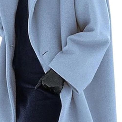 Women Wool Coat Single Breasted Hooded Jacket Casual Shawl Collar Jacket Pea Coats Loose Trench Coats Long Overcoat3