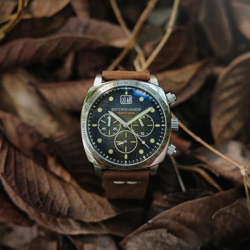 Image of Spinnaker Men's 42mm Hull Chronograph Watch with Leather Strap SP-5068