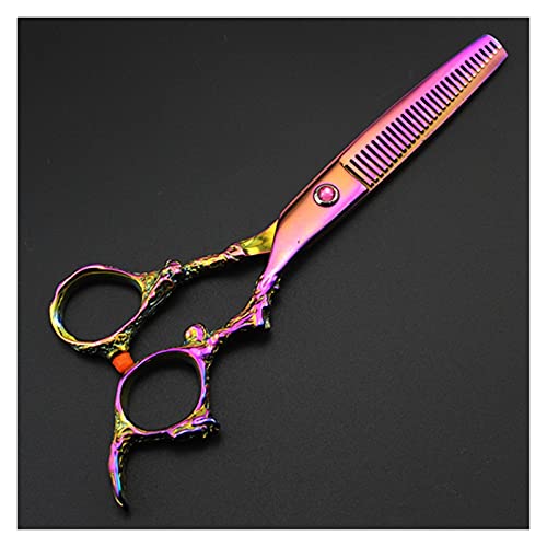 Ciseaux de barbier amincissants violets de 6 pouces pour désépaissir