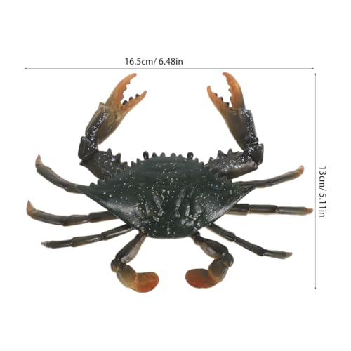 Image of TEHAUX Simulation Crab Model Aquarium Decor Realistic Marine Animal Ornament 6.49 Inch Plastic Fish Tank Decoration