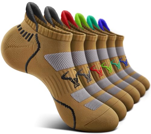 Image of BULLIANT Men Running Ankle Socks 6Pack-Cushioned Support-Low Cut No Show | Fully Terry Sole | Arch Support | Seamless Toe Closure | Moisture-Wicking Breathable Mesh | Reinforced Heel&Toe