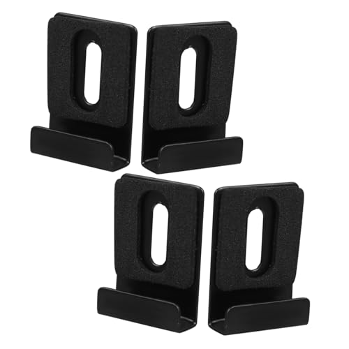 HEALSOPTHY 4個 属鏡クリップ壁取り付けブラケット 広チャネル設計で大型鏡対応 安定したねじ固定式ユーティリティハンガー インテリアに映え