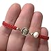 CRUZONE Our Lady of Guadalupe Medal and Dainty Cultured Fresh Father Pearl Adjustable Red String Bracelet Pulsera de la Virgen de Guadalupe para Mujeres (Red)