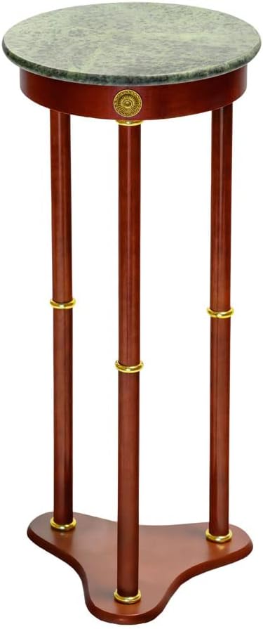 Legado Decor Mueble soporte de 28 pulgadas, de Madera de Cerezo para teléfono parte superior de mármol verde o blanca, Verde