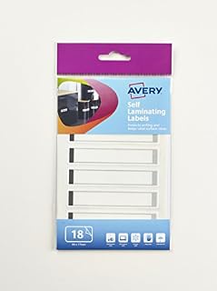 Avery 60-123 Self-Adhesive laminating Waterproof Labels, Hand Write only, 86 x 17 mm, 6 Labels Per Sheet - Grey