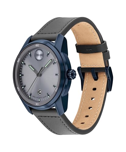 Movado Bold Verso Men's Luxury Quartz Watch - Swiss Movement, Leather Strap - Water Resistance 30 Meters (3ATM) - Classic Timepiece - Gift for Him - 42mm2