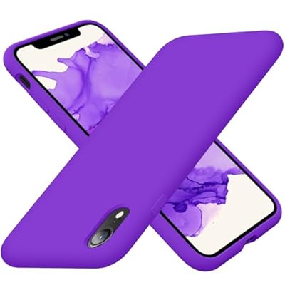 Cordking Designed for iPhone XR Case, Silicone Ultra Slim Shockproof Phone Case with [Soft Anti-Scratch Microfiber Lining], 6.1 inch, Neon Purple
