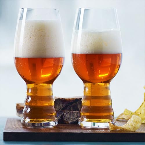 Image of Melbify Chalice Beer Glasses | Set of 2 | 500 ml | Premium | Tall Beer Glasses | Fancy Crystal Beer Glass Set -2 | Long | Unique| Exclusive | Pub-Style