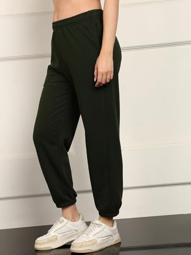 Image of Alan Jones Clothing Women's Comfort Fit Sweatpants | Heavy GSM Joggers with Side Pockets | Stylish Waist Design & Gathered Cuffs