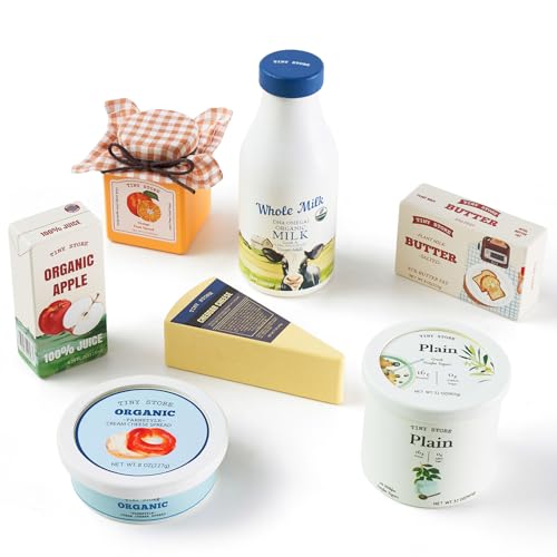 Tiny Land Wooden Play Food Set Bundle Includes 50 PCS of Fruits Veggies Meats Seafood Eggs & Dairy product thumbnail 12