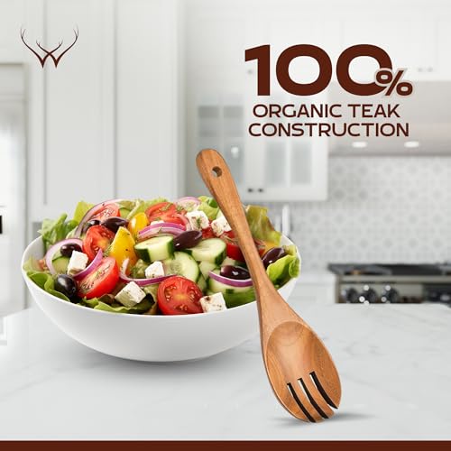 Image of 7Pcs Wooden Spurtle Set - Teak Kitchen Utensils for Mixing, Stirring, Sourdough & Scraping - Nonstick Safe Spatula Set with Long Handle for Cast Iron, Oatmeal & Baking - Wooden Spoons for cooking