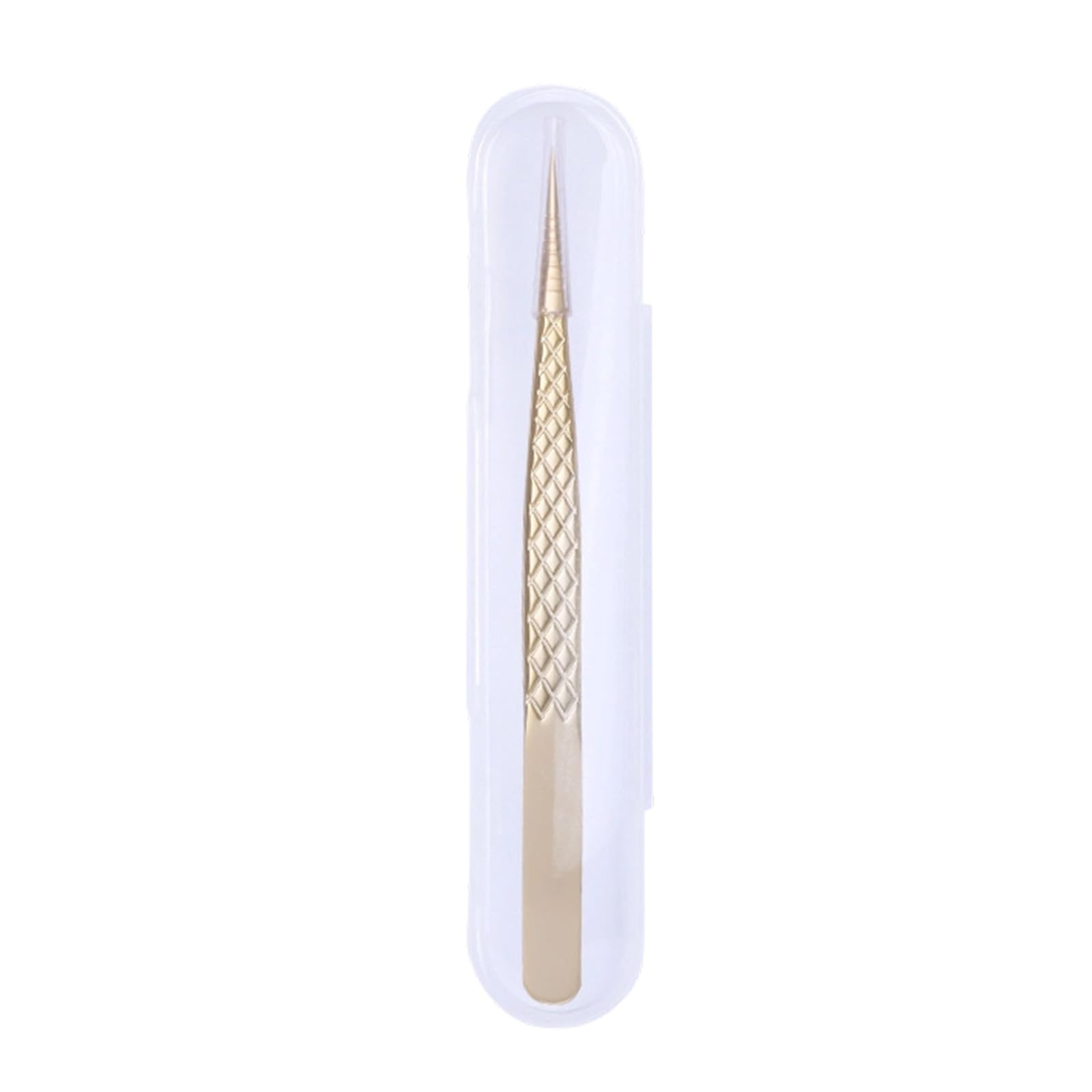 Netbiio Gold Reliable Stainless Steel Eyelash Tweezers With Textured Grip For Various Environments Ergonomic Grip Stainless Steel Eyelash Tweezers
