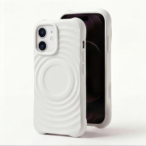 Image of amazon basics Shockproof Case for iPhone 11 | Ripple Pattern | Camera Protection | Protective Cover with Enhanced Grip & Wireless Charging Support - White