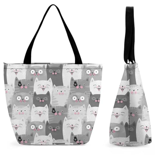 Sac de shopping chats gris mignons affichez votre passion avec ce tendre sac à main