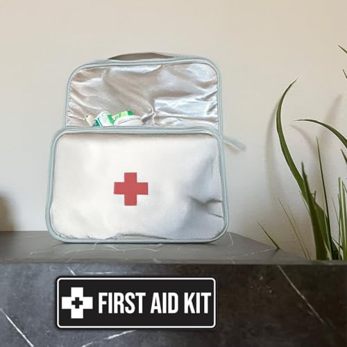 Image of Standard First Aid Kit Sign (Blue) - Medium (2 Pack)