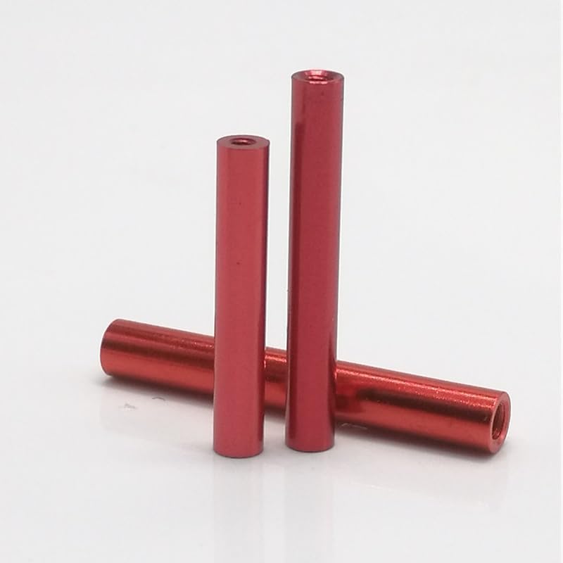 10pcs/lot .M2 m2.5 m3 m4 Black or Red round aluminum standoff Column rods Round Aluminum Spacer for RC multirotors - (Size: M4 10PCS, Length: 50mm, Color: BLACK)