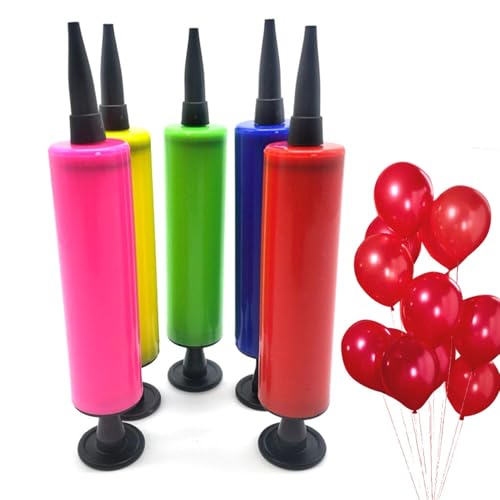 Bomba manual para globos, 17 x 3 cm, bomba de mano ergonómica, bomba de mano de doble acción, pequeña bomba de aire portátil, bomba de aire compacta para bodas, al aire libre, juguetes de