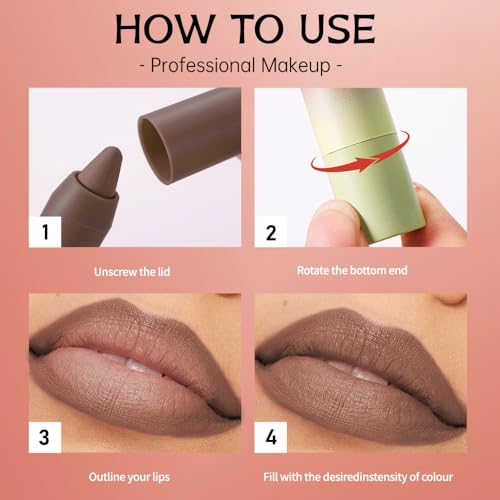 Image of Mocha Brown Matte Lip Liner Pencil - Smooth & Moisturizing Lip Pencil for Precise Contour, Rich Color Payoff, Lightweight Everyday Lip Makeup, Twist-Up Design,07#