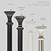 Ivilon Decorative Window Curtain Rod - Carved Square Finials, 1 1/8 in Rod, 28 to 48 in. White/Ivory