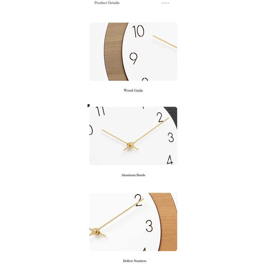 Stylowy nowoczesny minimalistyczny zegar ścienny 38 cm cichy na baterie okrągły zegar ścienny styl skandynawski zegar ścienny z motywem słojów drewna dekoracyjny do domu zegar kwarcowy cichy