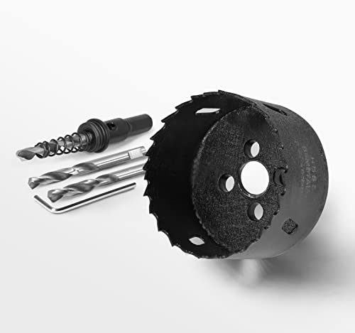 Image of 2-1 /2 Inch Hole Saw with 3 /8 inch Triangle Shank Quick Change Arbor, JTemgle Bi-Metal Hole Saw Heavy Duty Hole Cutting Tool for Cornhole Boards, Recessed Lights, Wood, Plastic, Drywall & Soft Metal