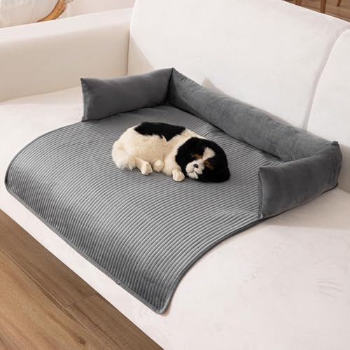 bangminda Letto per Cani Tappetino Morbido Accogliente per Cani Gatti Cestino Coperta Divano per Copridivano Animali Domestici Divano Letto per Cane Copertura per Mobili (75x75cm, Grigio)