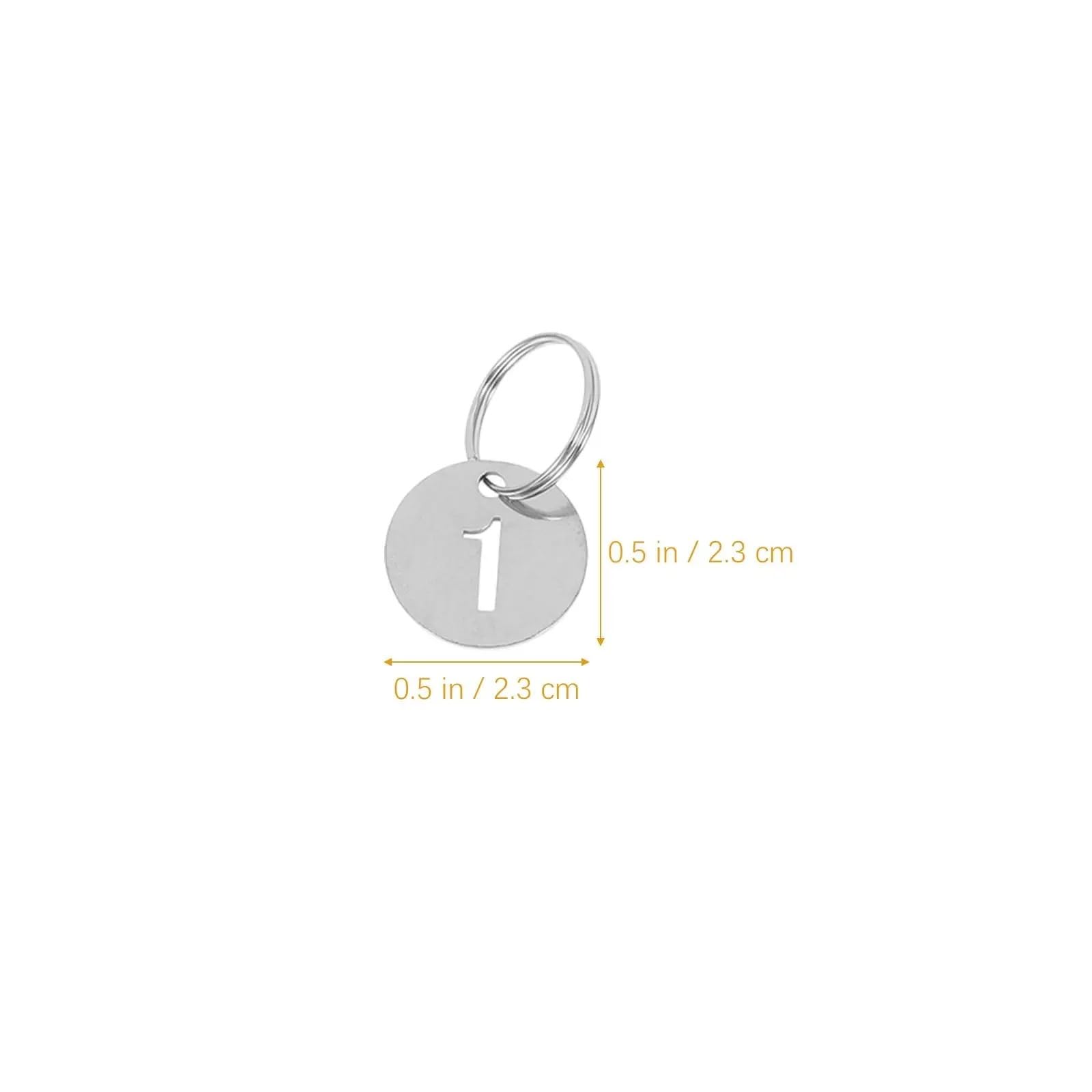 Stainless Steel Number Plate Keychains Label-keycaps Lanyard Covers Ring Round Numbered Tags Metal Locker per Classify(101-150)