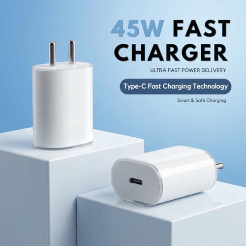 Image of AINE Power(45W)Fast Charger for Nothing Phone|PD 3.0 PPS BIS Certified Adapter|Compatible with Nothing Phone 3A /3A Pro /2 /2A /2A Plus /2A Special Edition /1 /CMF Phone 1|Original Rapid Charging,White