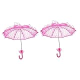 Yardwe 2 Piezas Paraguas De Boda Decoraciones De Fiesta De La Década De 1920 Paraguas De Niña De Las Flores Sombrilla De Encaje Princesa Sombrilla De Novia Bulto Metal Chica