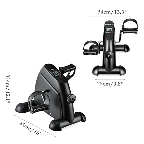 Under Desk Bike Pedal Exerciser Portable Home Exercise Bike Pedal Exerciser Foot Peddler Portable Therapy Bicycle Leg Peddler Portable Mini Cycle Bike for Hands Arm Trainer