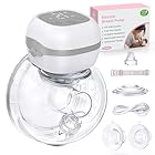 Electric Breast Pump Wearable, Portable Hands Free Pump, 201g Lightweight, 40dB Ultra Quiet Wireless Pump, 3 Modes 12Levels, Leakproof Design for Nursing Moms at Work Home Travel, BPA Free